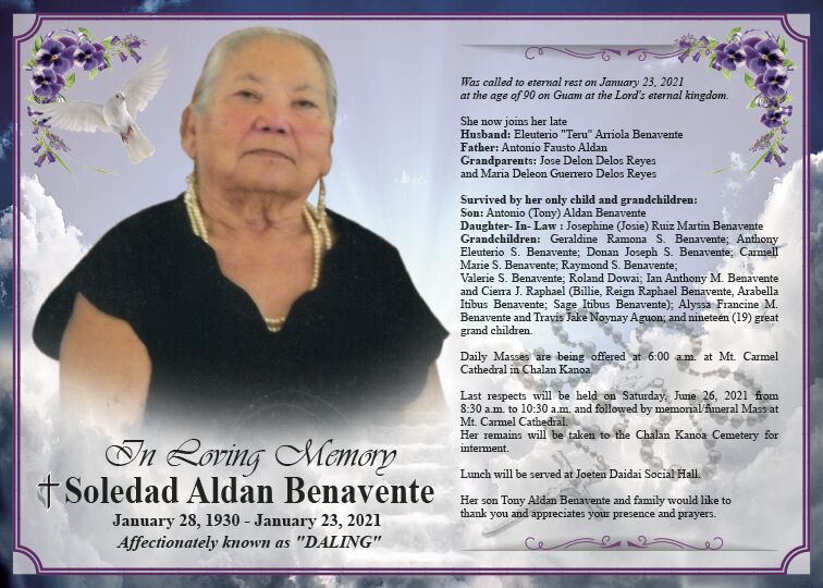 †Soledad Aldan Benavente